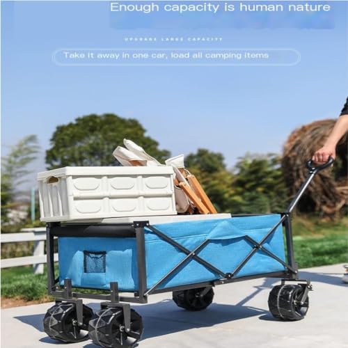 Portable Camping Cart,Folding Beach Trolley Cart for Outdoor Camping and Picnics Portable Shopping Cart with Small Pull Handle Red Color Option