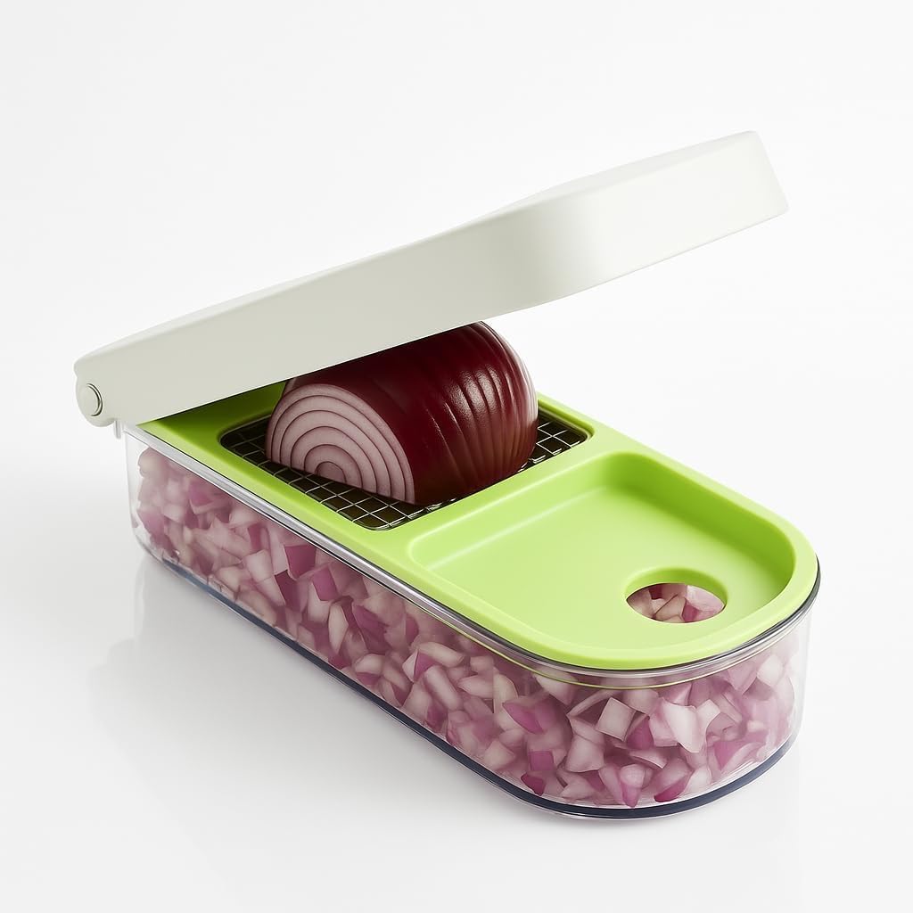 Vidalia Chop Wizard, Vegetable and Fruit Chopper with 2 Cup Base, Stai
