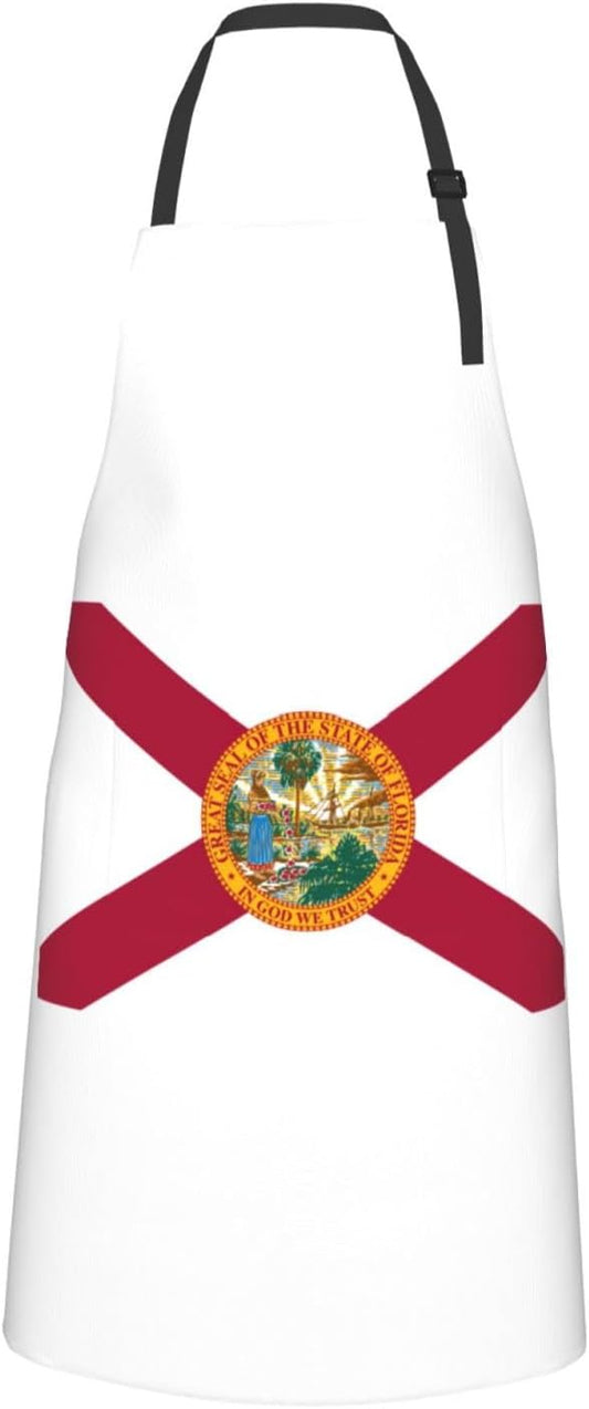 Flag of Florida Print Laundry apron 28x33 In Waterproof Kitchen Apron 