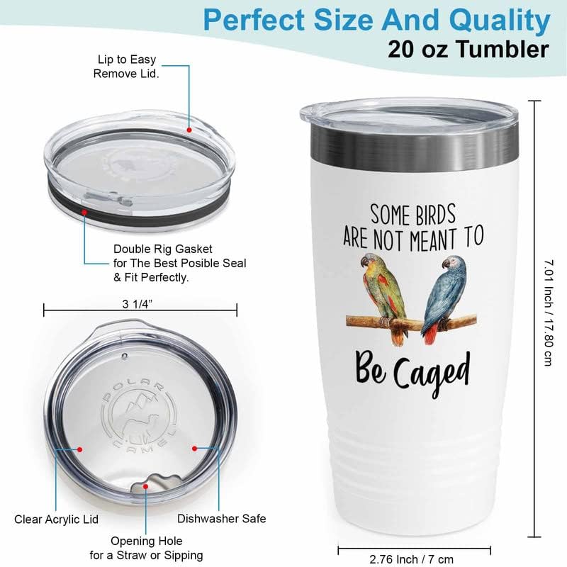 Bird Lover White Edition Viking Tumbler 20oz - Birds to be Caged - Hum