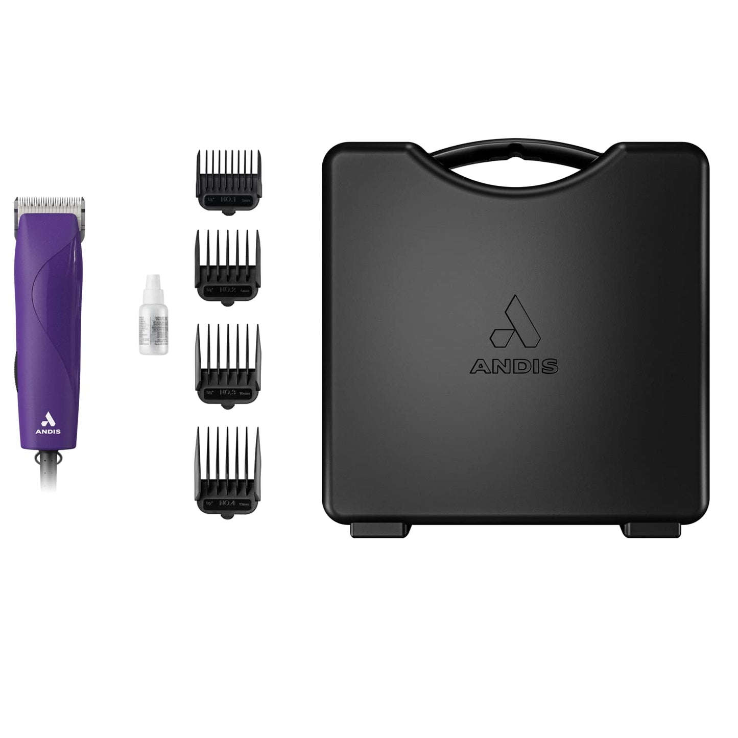 Andis 24820 EasyClip Professional-Animal 7-Piece Detachable Ceramic Bl
