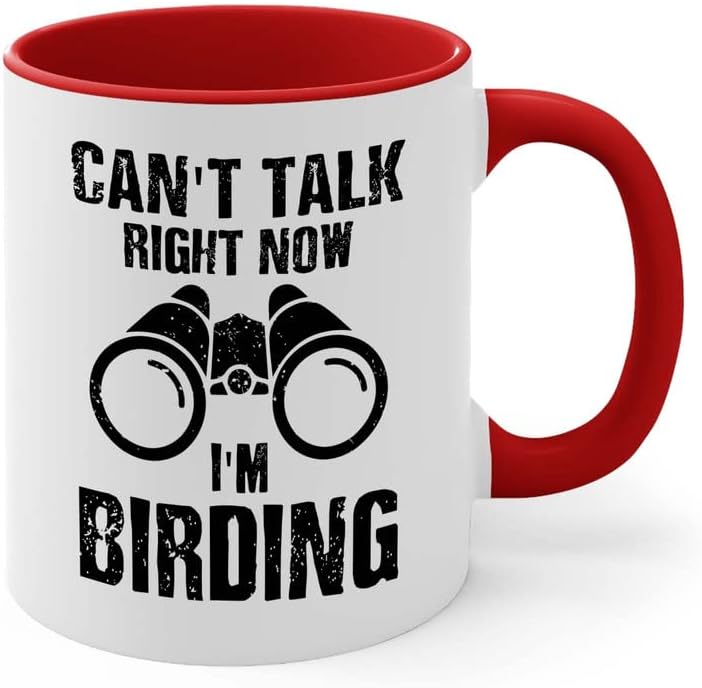 Bird Lover Two Tone Red Edition 11oz - Can't Talk Right Now - Hummingb