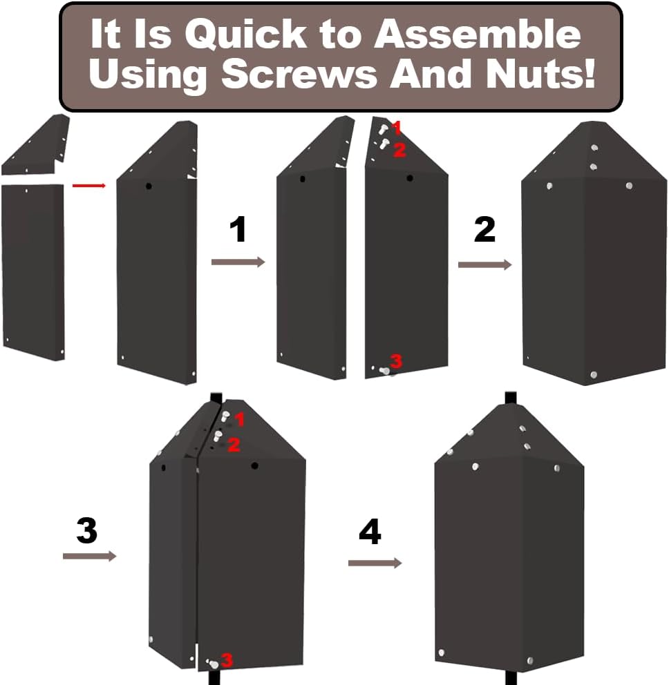 Metal Squirrel Baffle,Squirrel Baffle for Bird Feeders Without Removing Bird Feeder Poles or Shepherd's Hooks,16-Inch Black.