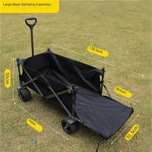 Portable Camping Cart,Outdoor Folding Beach Trolley Cart with Picnic a