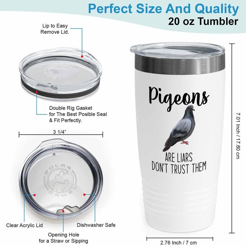 Bird Lover White Edition Viking Tumbler 20oz - Don't Trust pgeon - Hum