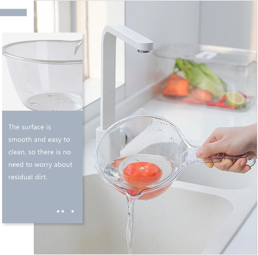 DOITOOL Multipurpose Plastic Water Scoop with Large Deep Bowl and Long Handle 11.81In Kitchen Ladle for Cooking and Garden Watering Easy to Clean 2 Pack