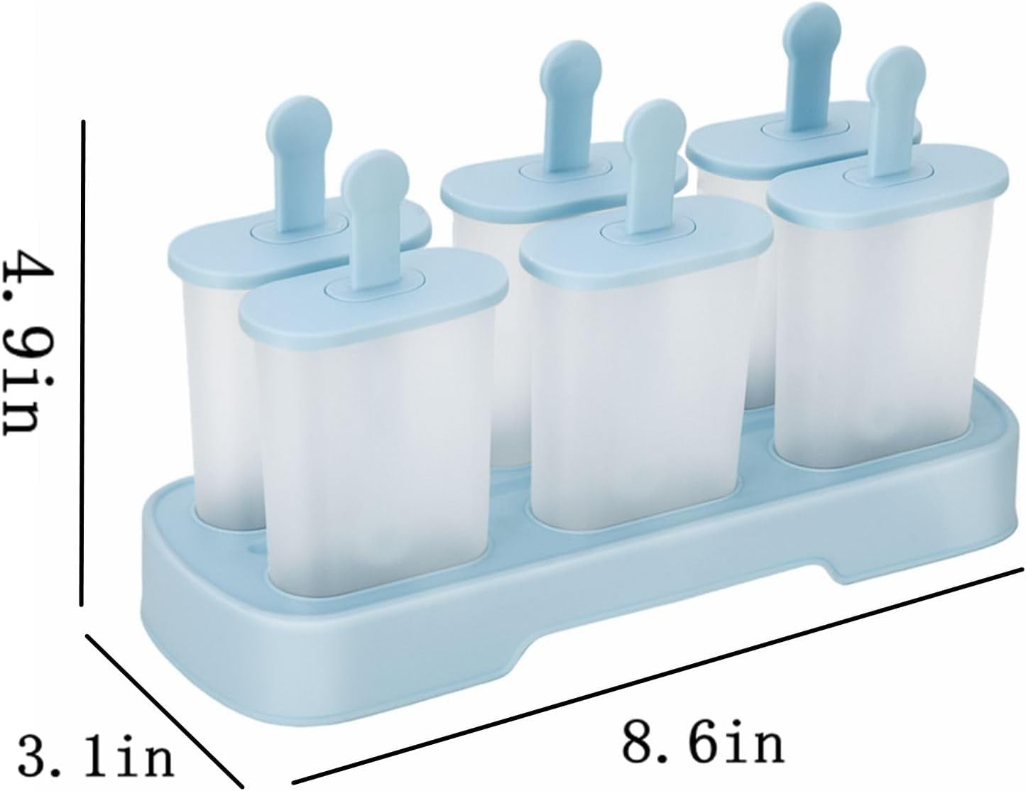 Popsicle Molds Set 6 Pieces Ice Popsicle Maker-BPA Free,Easy-Release Ice Pop Molds,Homemade Ice Cream Molds (Blue)