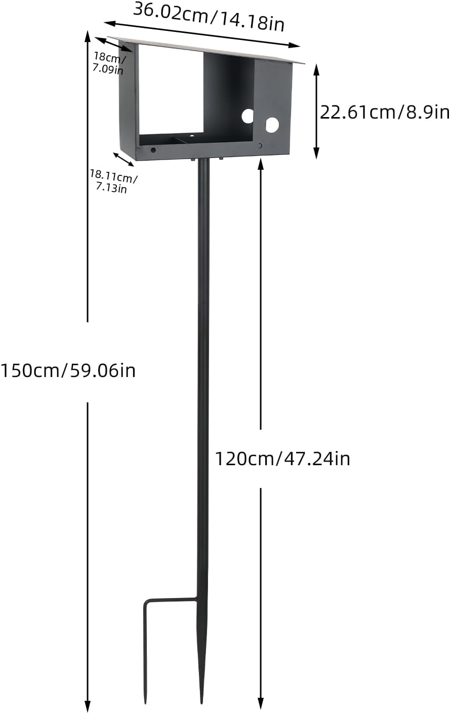 3-in-1 Metal Bird Feeder with Pole 59in High Weatherproof Wild Bird Feeding Station with Birdseed Area Removable Water Tray Custom Perch Ground-Mounted Bird Feeder for Small Birds Sparrow Tit Robin