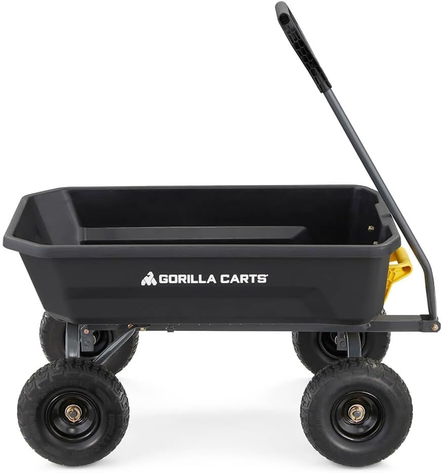 Gorilla Carts Heavy-Duty Dump Cart, Patented Quick-Release Dumping, St