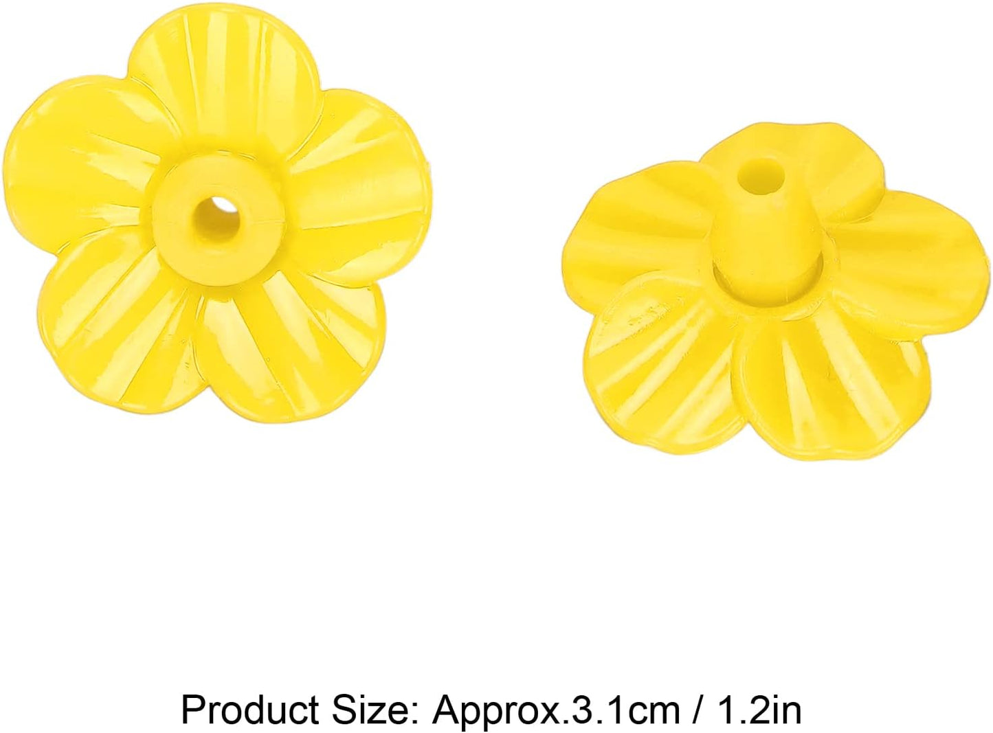 Hummingbird Feeder Flowers, Multicolor Unique Shape Bird Feeder Replacement Flowers for Home Yellow