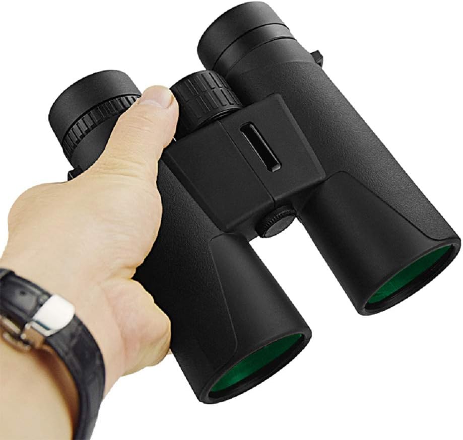 10X42 Professional Binoculars with Smartphone Adapter, Compact Waterproof Low Night Vision Binoculars for Adult Birds Watching Hunting Concert Travel