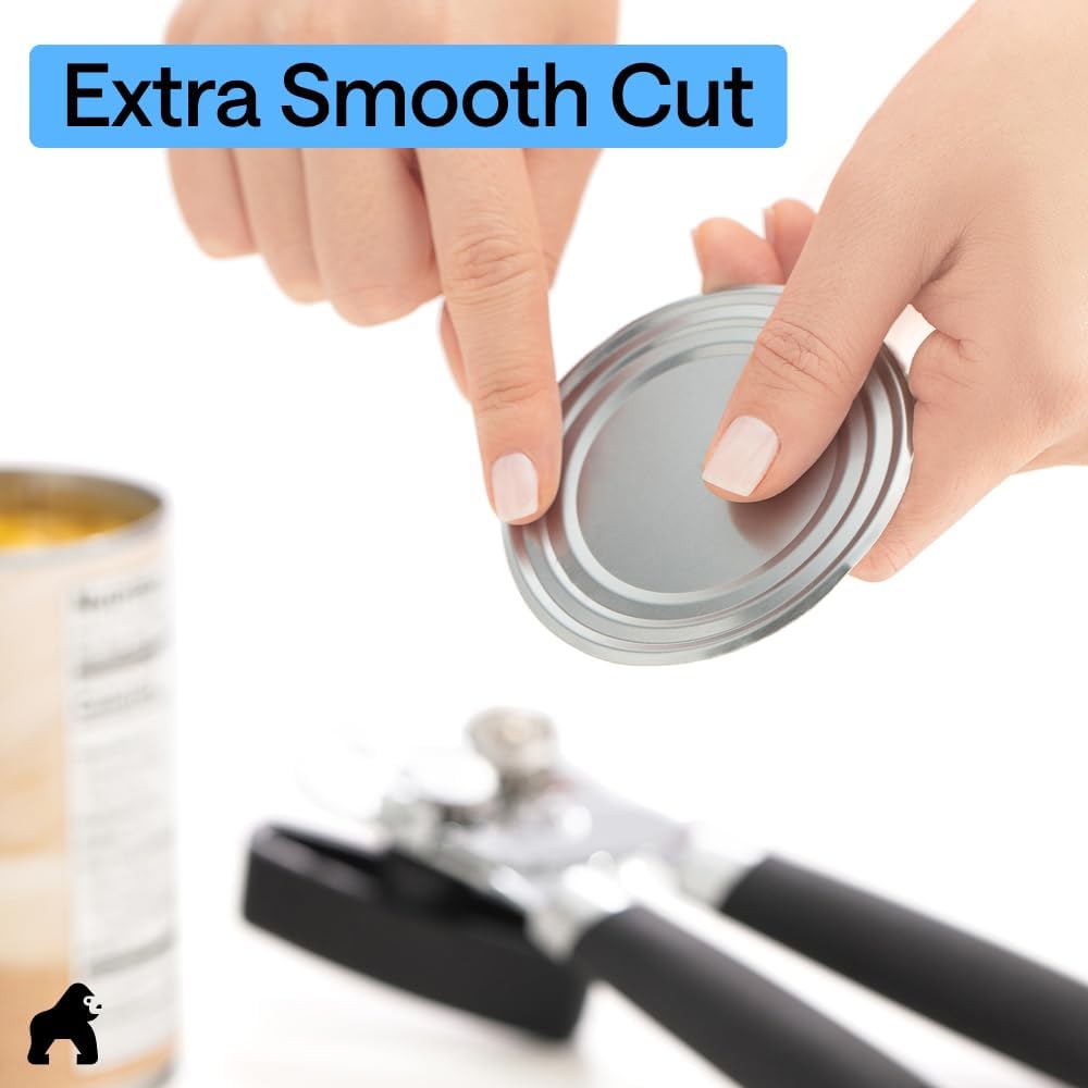 GORILLA GRIP Heavy Duty Stainless Steel Smooth Edge Manual Can Opener 