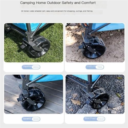 Portable Camping Cart,Folding Beach Trolley Cart for Outdoor Camping and Picnics Portable Shopping Cart with Small Pull Handle Red Color Option