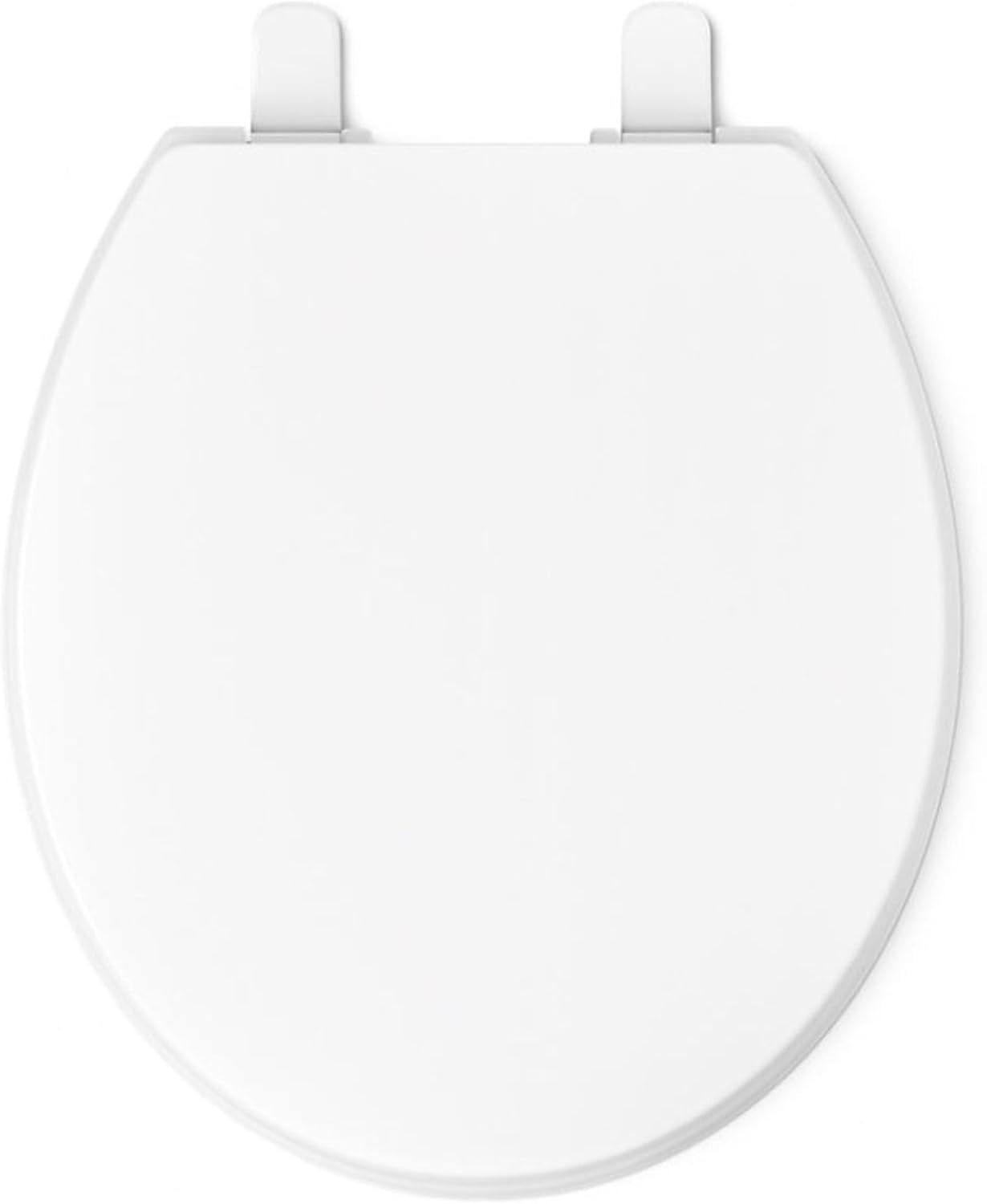 KOHLER 20111-0 Brevia, Slow Close Toilet Seat, Round Toilet Seat, Grip-Tight Bumpers Quick-Attach Hardware, White