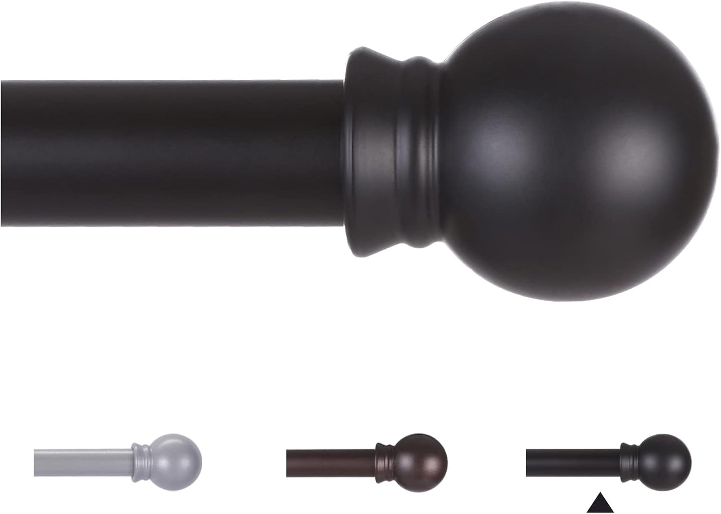 Curtain Rods for Windows 48 to 84-92 inch, 5/8" Matte Black Curtain Rod, Stainless Steel Small Curtain Rods for Bedroom, Living Room,Kitchen,Farmhouse, Outdoor Curtain rod Black