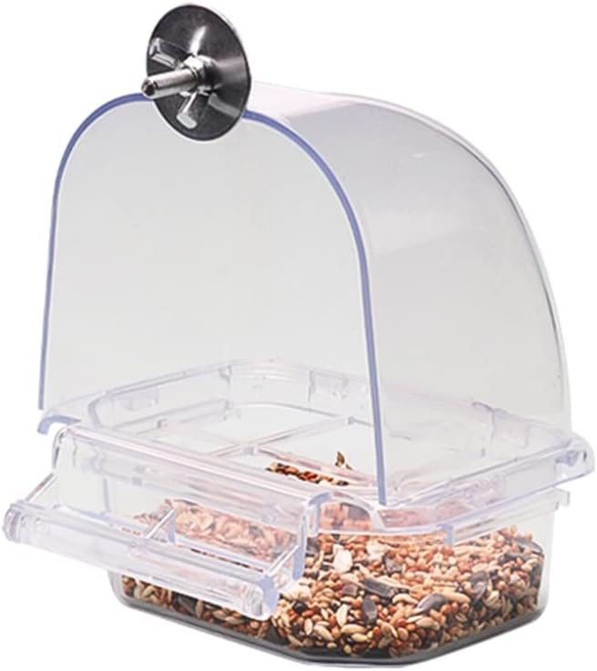 Bird Feeder for Budgerigar Parrot Finches Parakeet Food Container Food Grade Easy to Install Bird Feeder Bowls for Cage