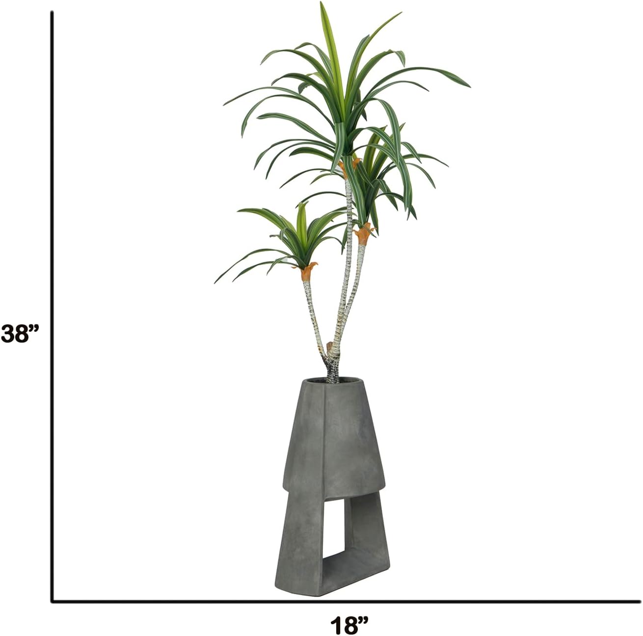 Vintage Home 38" Real Touch Artificial Dracaena in Modern Planter - Cu