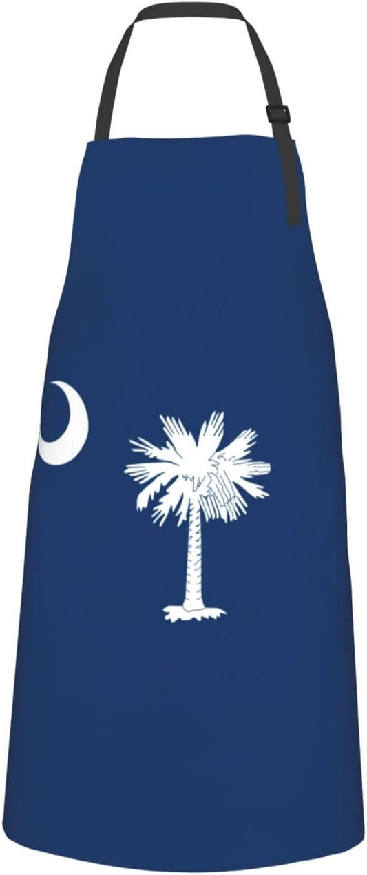 South Carolina Flag print Waterproof chef's apron with pocket apron for kitchen cooking baking barbecue and gardening
