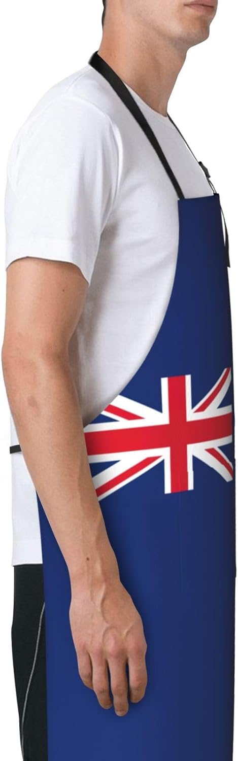 Flag of the Turks and Caicos Islands print Waterproof chef's apron with pocket apron for kitchen cooking baking barbecue and gardening