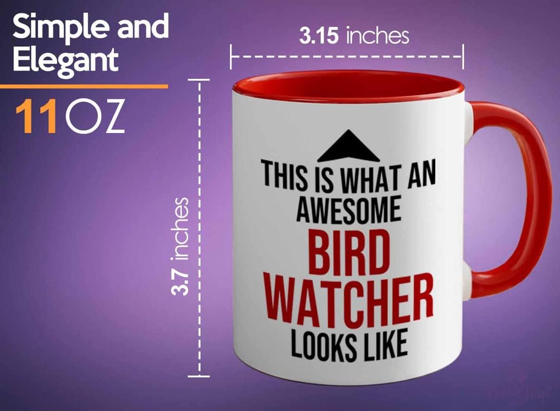 Bird Lover Two Tone Red Edition 11oz - Awsome Bird Watcher Looks Like 