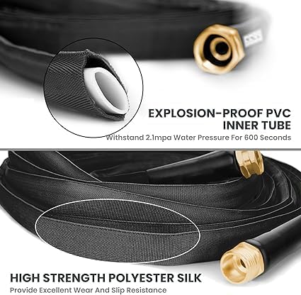 Giraffe Tools Garden Hose 75FT Lightweight Lay Flat Water Hose Kink Fr