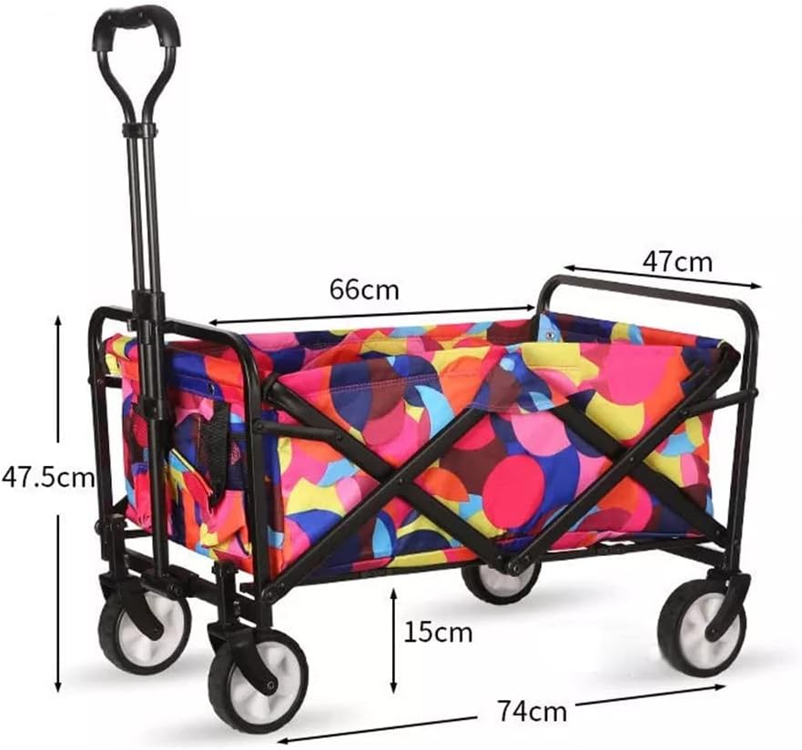 JSEIAJB Portable Garden Carts Leisure Camping Wagon Beach Cart Folding