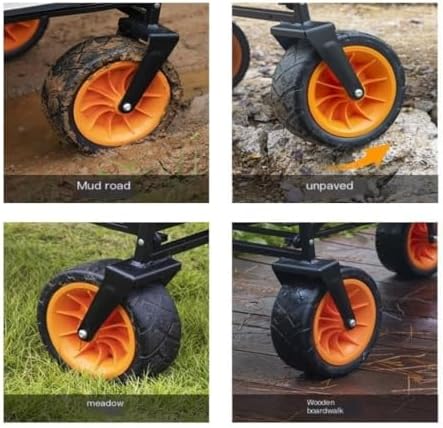 Portable Camping Cart,Outdoor Beach Trolley Cart for Camper Van Camping Foldable and Portable Black Vehicle Mounted Trolley