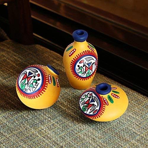 Western Eiderdown Presents Terracotta Warli Hand-Painted Living Room D