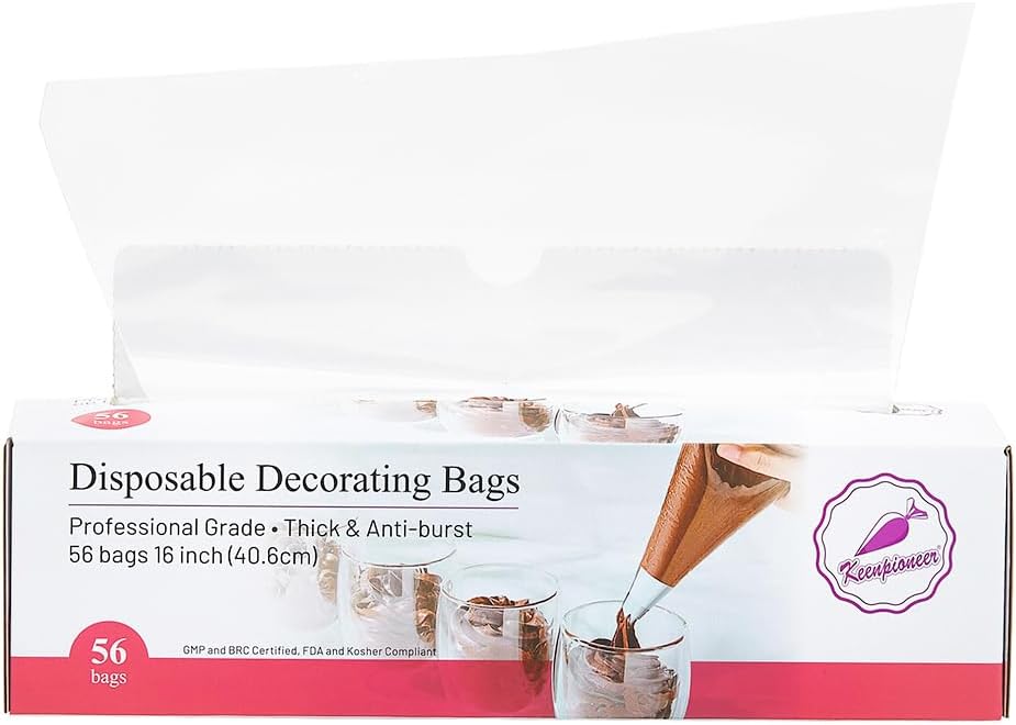 Keenpioneer Piping Bag - Disposable Cake Decorating Bag, Pastry Bag 56