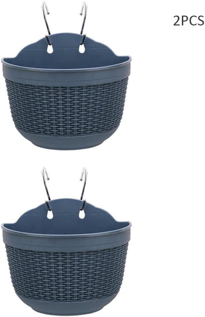 Hanging Flower Pot Balcony Wall Plastic Plants Hanger Basket with Drai