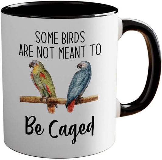 Bird Lover Two Tone Black Edition 11oz - Birds to be Caged - Hummingbi