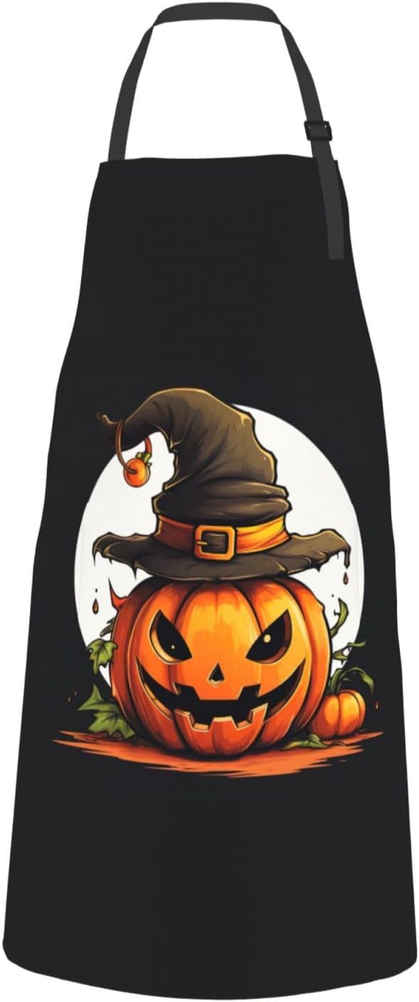 halloween cute pumpkin print Waterproof chef's apron with pocket apron