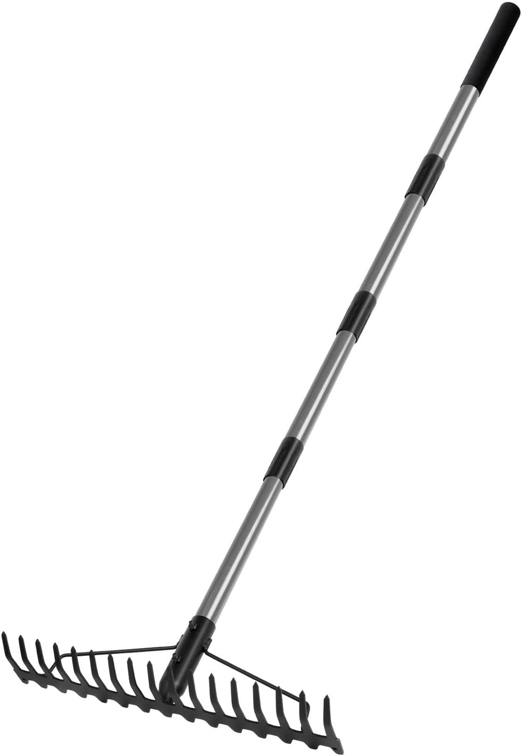 Walensee 5.4FT Bow Rake Heavy Duty Garden Rake with Stainless Steel Ha