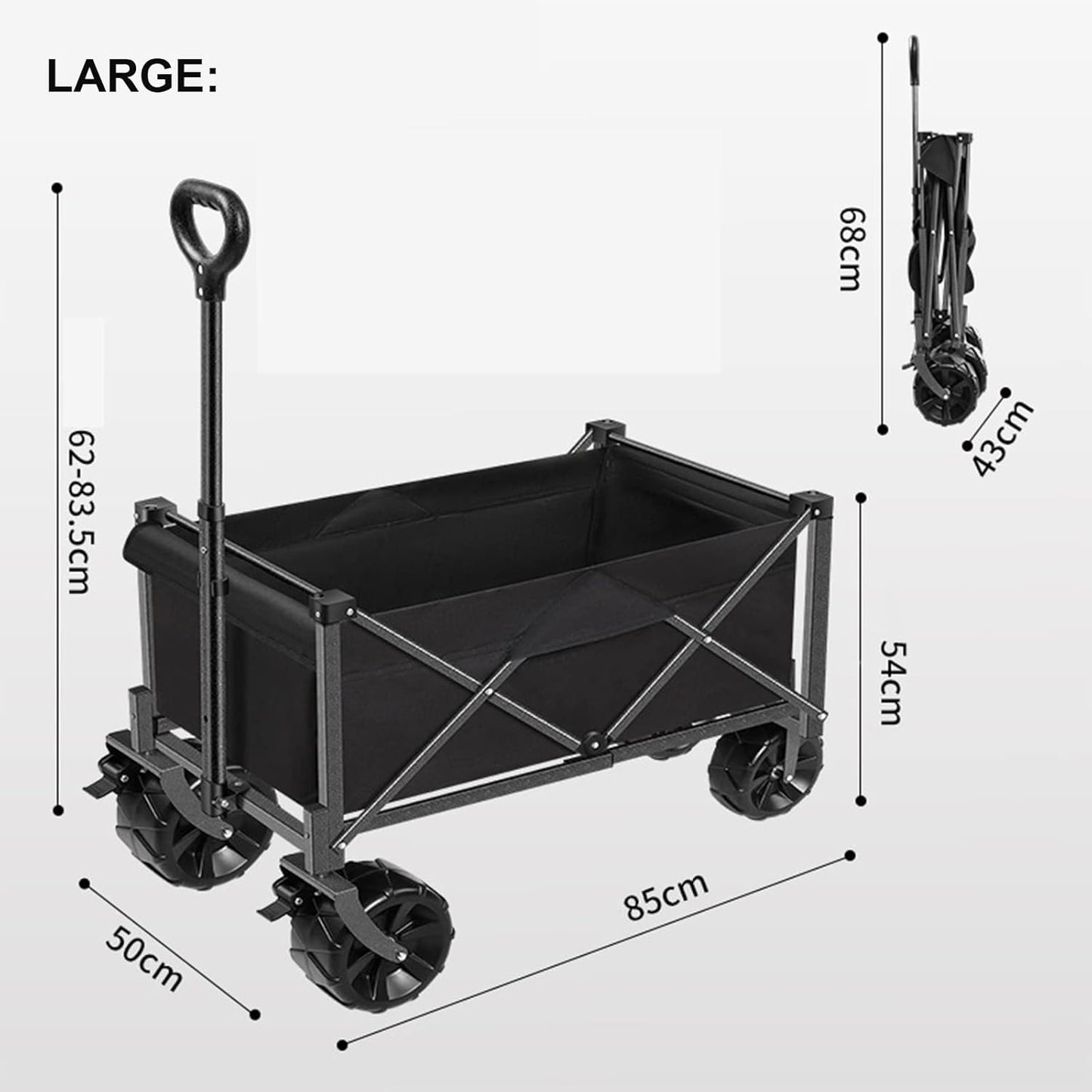Outdoor Collapsible Wagon Utility Folding Cart Heavy Duty Wheels Campi