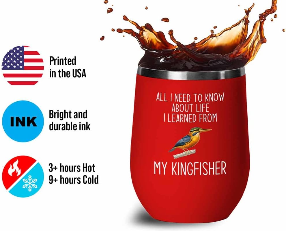 Bird Lover Red Edition Wine Tumbler 12oz - Lfe my bird - Hummingbird Nest Cage Parrot Dad Gardening Outdoor Birdwatcher Feeder