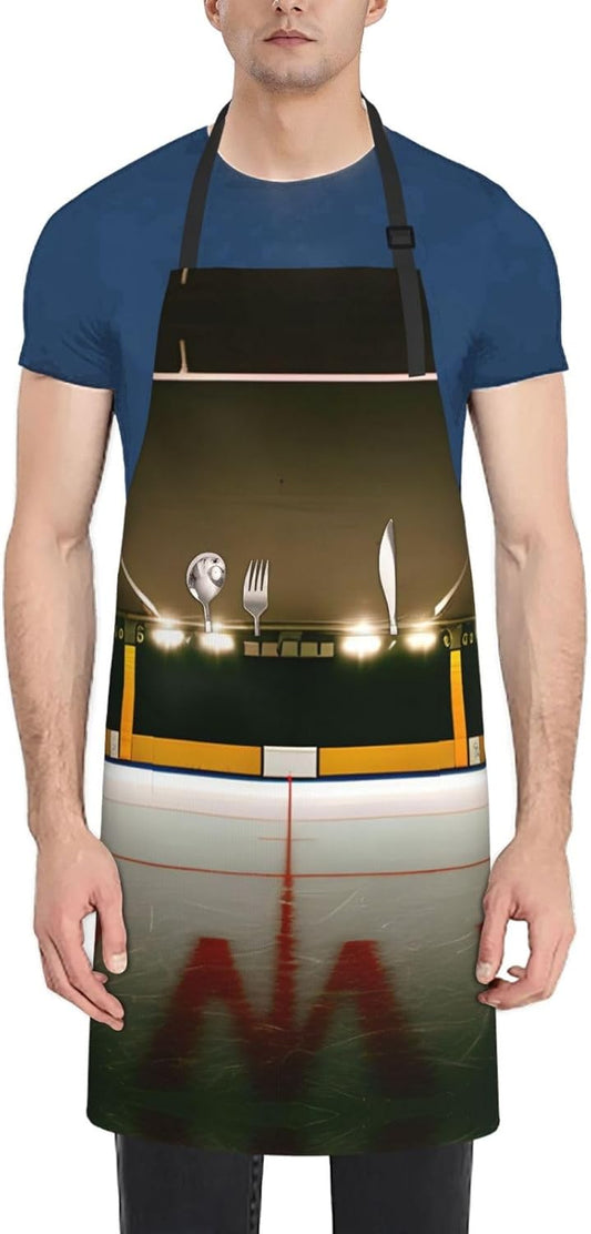 Hockey Stick print Waterproof chef's apron with pocket apron for kitchen cooking baking barbecue and gardening