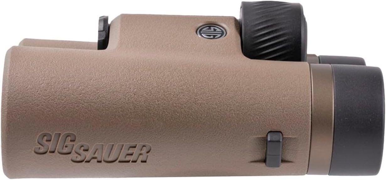 SIG SAUER Canyon HD Durable Fogproof Waterproof IPX-7 Rated Tripod-Adaptable Hunting Binoculars with Multicoated Lenses, Harness Strap, Covers & Case Included, Flat Dark Earth - 10x42mm