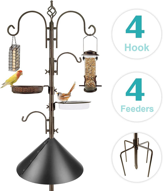 Bird Feeding Station Kit with Squirrel Baffle and Suet Cage Wild Bird 