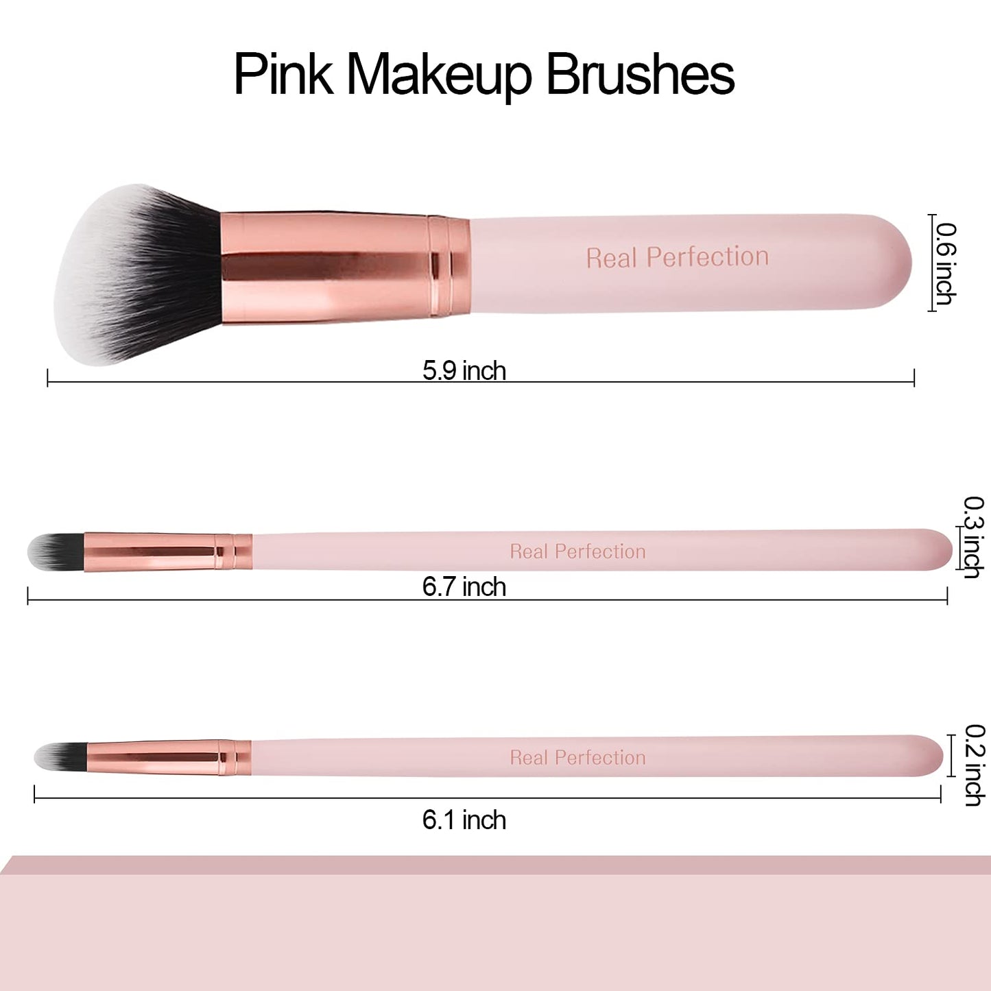 Real Perfection Makeup Brush Set 16 Pcs with 1 Eyebrow Razor Premium S
