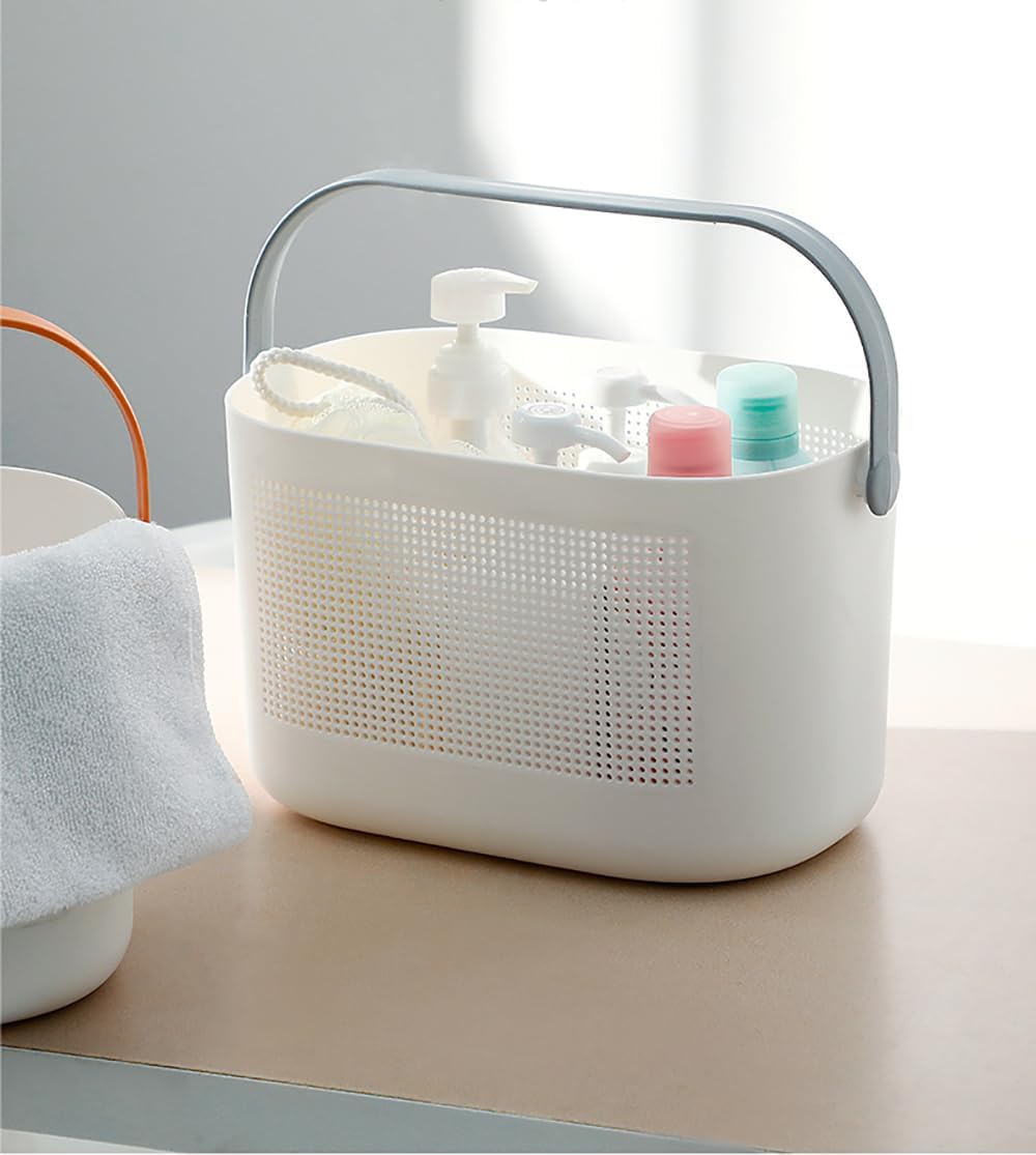 Cleaning Supple Caddy,Plastic Shower Caddy Tote,Portable Caddy Small, Dorm Bathroom Shower Tote, Mesh Shower Caddy for College, Dorm, Bathroom, Garden, Cleaning Supplies, Gray