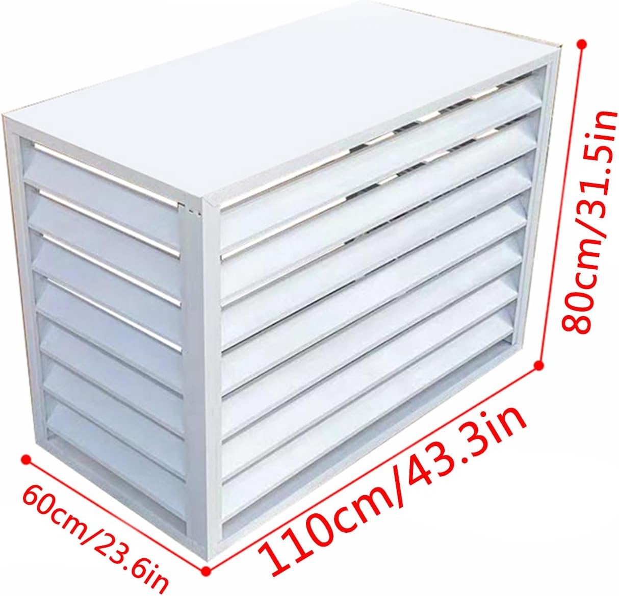 Aluminum air conditioner and heat pump cover, anti-theft and strong aluminum air conditioner cover, shelf type plant stand, outdoor air conditioner stand, suitable for garden ( Color : White , Size :