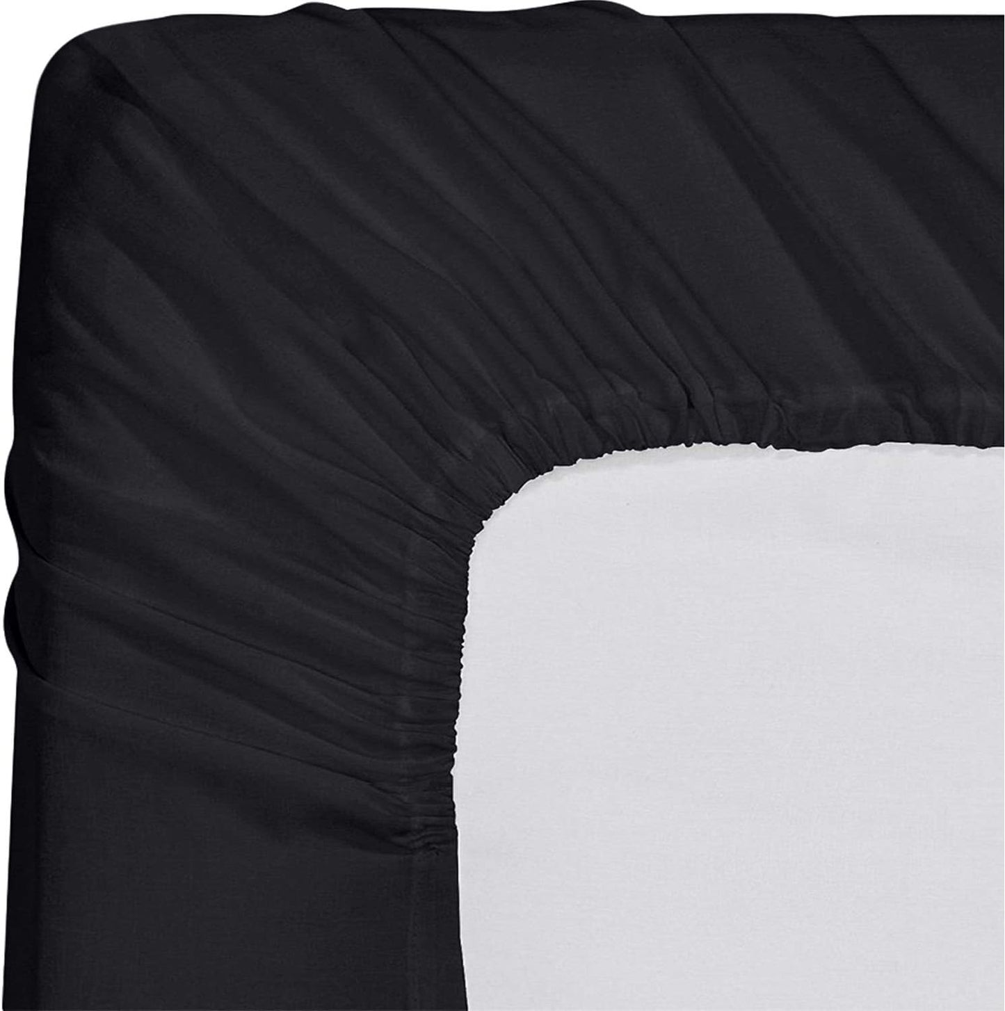 Utopia Bedding Queen Fitted Sheet - Bottom Sheet - Deep Pocket - Soft Microfiber - Shrinkage and Fade Resistant - Easy Care -1 Fitted Sheet Only (Black)