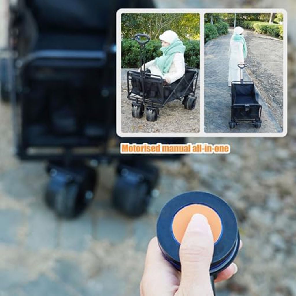 Electric Camping Cart Power-Assisted Folding Wagon with 200L/150KG Large Capacity Portable Garden Trolley for Outdoor Activities Beach Picnics & Festivals