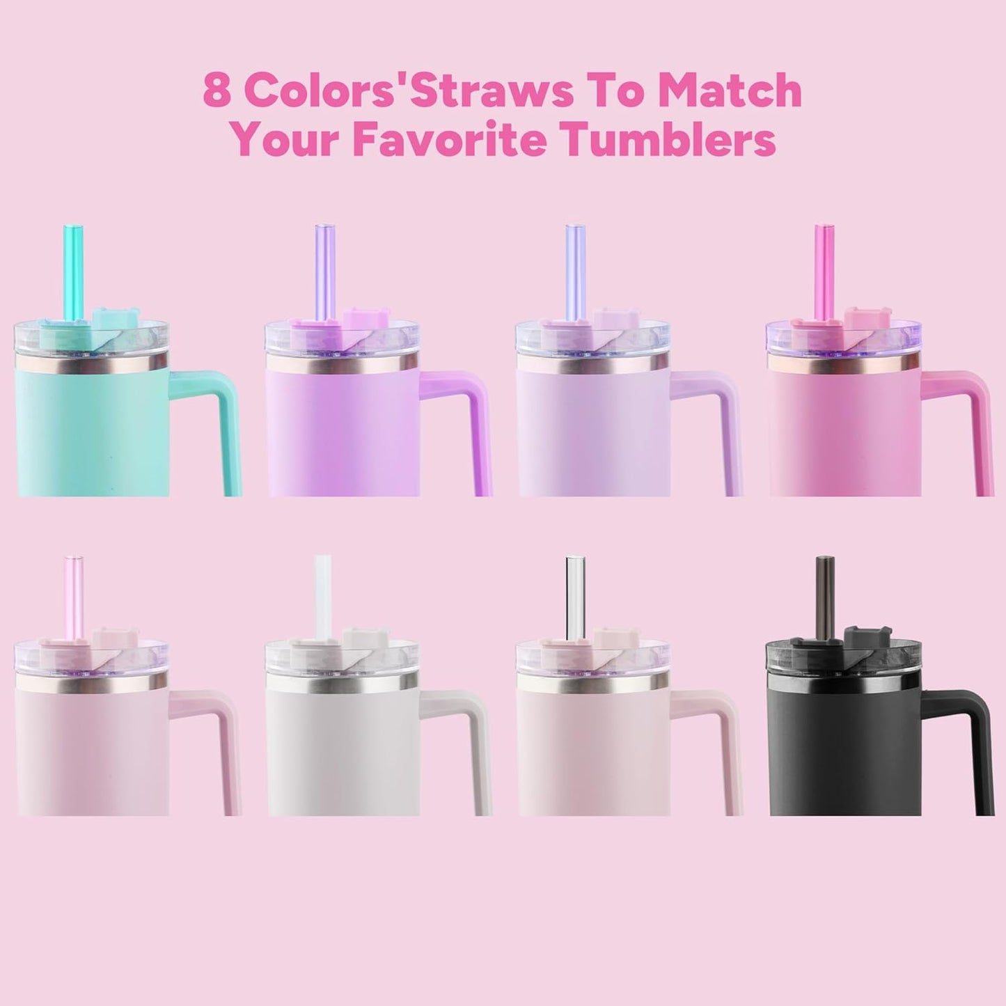 Replacement Straw Compatible with Stanley Quencher 40 oz,30 oz Tumbler, 12 inch Extra Long Reusable Straws Plastic For 40 Oz Cup,Clear-6 Pack