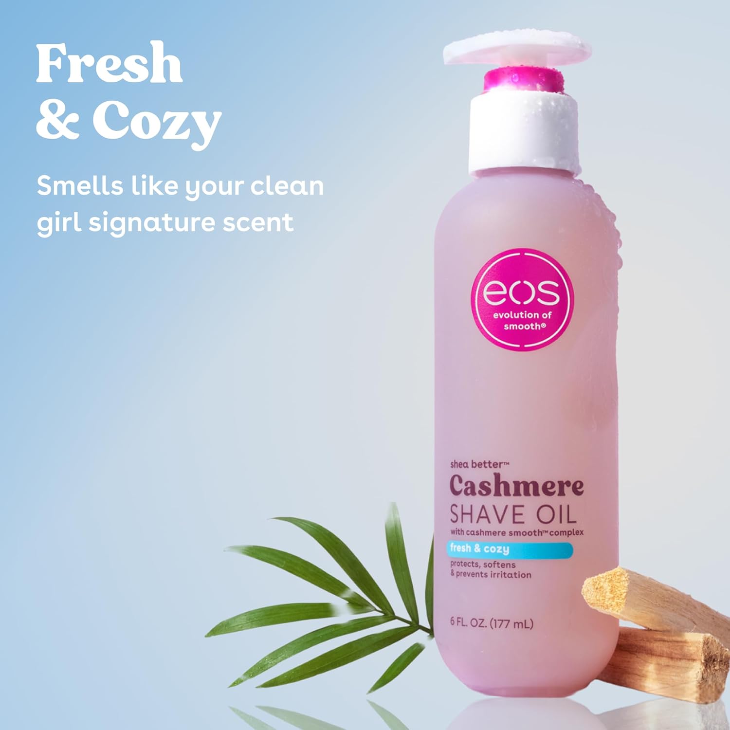 eos Cashmere Shave Oil – Fresh & Cozy, Moisturizing Shave Oil with She