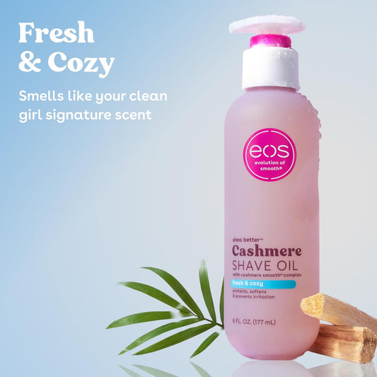 eos Cashmere Shave Oil – Fresh & Cozy, Moisturizing Shave Oil with She
