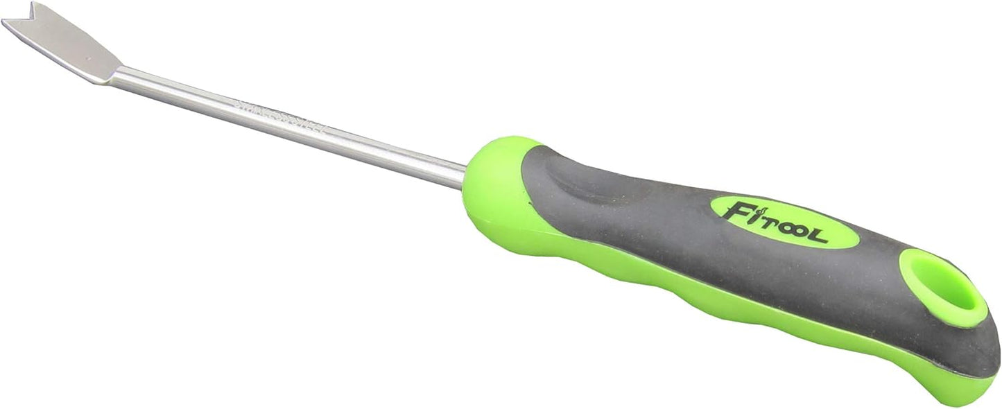 Stainless Steel Straight Weeder 13-Inch - Premium Garden Hand Weeder - Deep Underground Weeder - Stainless Steel Blade Mirror Polishing - with Soft Dual-Color Ergonomic Handle