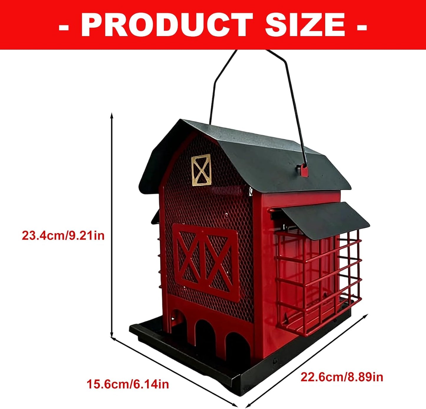 Sturdy Metal Bird Feeder with Complete Access and Drain Openings for Outdoor Use Bird Feeder with Drainage