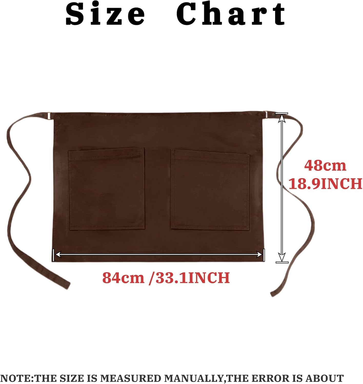Unisex Half Bistro Apron Server Apron with Pockets Waterproof 4251BY