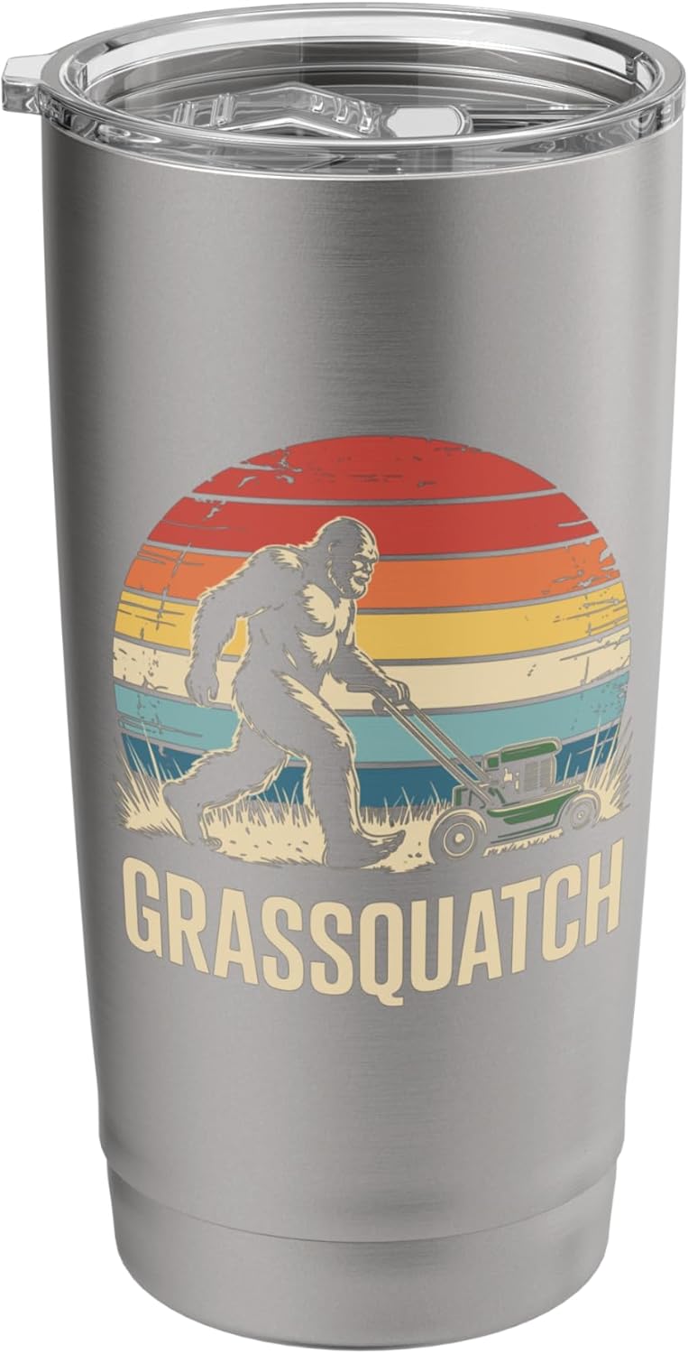 Funny Lawn Mower Art For Men Women Lawn Mowing Landscaper Stainless Steel Insulated Tumbler